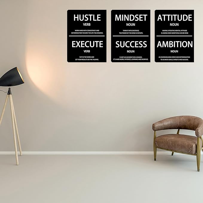Halioyo 3 Pieces Motivational Wall Decor - 12 x 16 Inspirational Wall Art for Bedroom Living Room Motivational Posters Mindset Canvas Painting Picture Home Decoration Office Decor