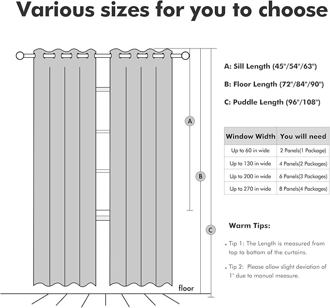 MIULEE Linen Curtains for Bedroom 100% Blackout Thermal Insulated Glacier Gray Grommet Room Darkening Curtains & Drapes for Living Room 52 x 45 Inch (2 Panels)