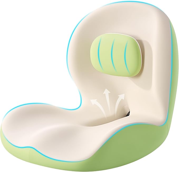 Seat Cushion for Office Chair and Car, Lumbar Support Pillow for Chair | Memory Foam Ergonomic Orthopedic Cushion Relieve Tailbone Sciatica Lower Back Pain for Office Desk Chair, Car, Truck, Green