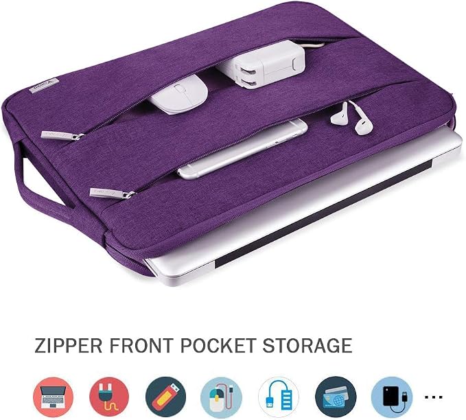 Voova Laptop Sleeve Carrying Case 14 15 Inch Compatible with MacBook Air 15 M2/M3/M4 2022-2025, MacBook Pro 15, Hp Chromebook 14, Waterproof Slim Computer Cover Bag,Purple