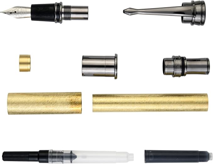 Executive Fountain Pen Kit with Magnetic Cap in Gun Metal