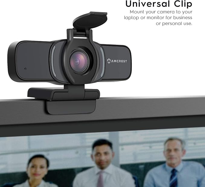 Amcrest 1080P Webcam with Microphone & Privacy Cover, Web Cam USB Camera, Computer HD Streaming Webcam for PC Desktop & Laptop w/Mic, Wide Angle Lens & Large Sensor for Superior Low Light (AWC201-B)