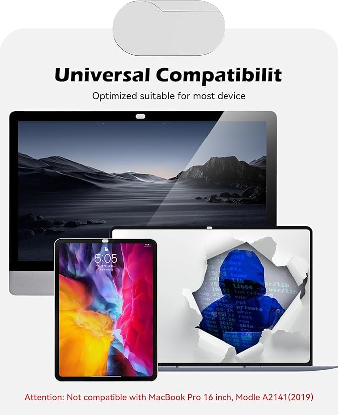CloudValley [2-Pack Upgrade Rotating] Webcam Cover Slide, 0.015 Inch Ultra-Thin Metal Web Camera Cover for MacBook Pro/Air, iMac, Laptop, PC Accessories, iPad, iPhone, Protect Your Privacy (Silver)