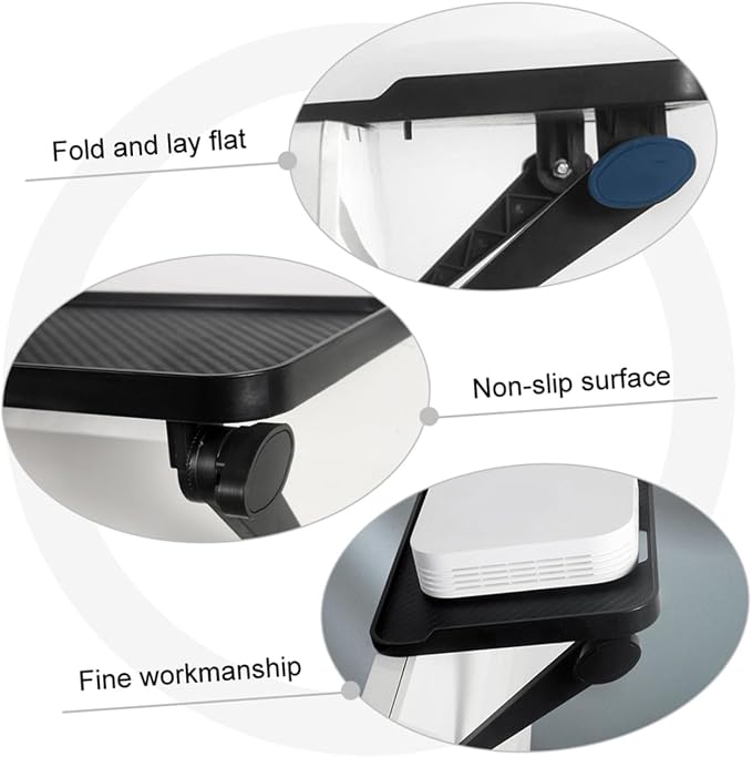 COHEALI Tv Screen Top Storage Shelf with Non-slip Surface and Perforated Design for Flat-screen Tvs and Computer Monitors Black Desktop Organizer for Media Devices and Office Use