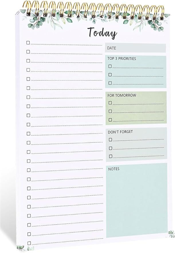 To Do List Notepad - To Do List Notebook for Work with 52 Sheets, 6.5" x 9.8" Undated Daily Planner Notebook, To Do List Pad for Schedule, Daily To Do List Notepad for Office, Home (Light green)