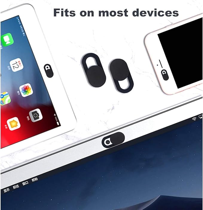 Laptop Camera Cover Slide, [12 Pack] Ultra-Thin Webcam Cover Compatible with MacBook,Laptop,PC,Computer,iMac,iPad, iPhone Cell Phone etc. 0.027in Thick Sliding Cover Web Blocker White