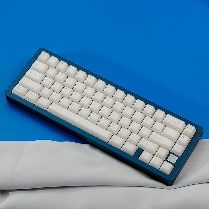 Sumgsn 114 Keys Doubleshot White Translucent Keycaps Cherry Profile Custom Keycap Set Fit for Cherry Mx Switches Mechanical Keyboard