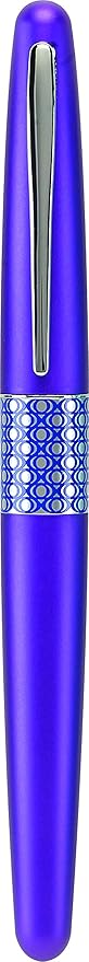 PILOT MR Retro Pop Collection Fountain Pen in Gift Box, Purple Barrel with Elipse Accent, Medium Point Stainless Steel Nib, Refillable Black Ink (91444)