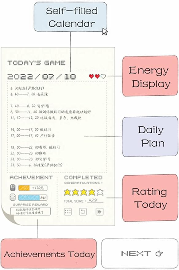 365 Days Undated Daily Planner A6 Mini Thick Notebook Pocket Agenda School Diary One Page Per Day Game Life Journal Notepad Gifts