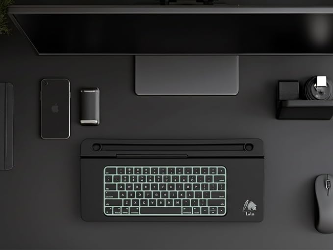 Black Glass Desktop Whiteboard – Modern Dry Erase Board with Storage Drawer for Desk Notes & Organization