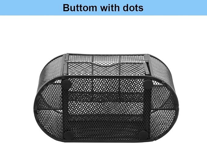 Desk Organizer Stationery Storage, Pencil Holder for Desk, Wire Mesh Office Supplies Desk Accessories Workspace Organizers with 9 Compartments and Mini Drawer (Black)