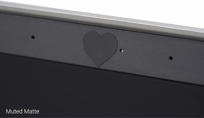 BLOCKED Original Vinyl Webcam Cover Stickers | Restickable & Stackable Privacy Covers | for All Camera-endable Devices | 3-Sizes | 57 Black Hearts (Muted Matte)