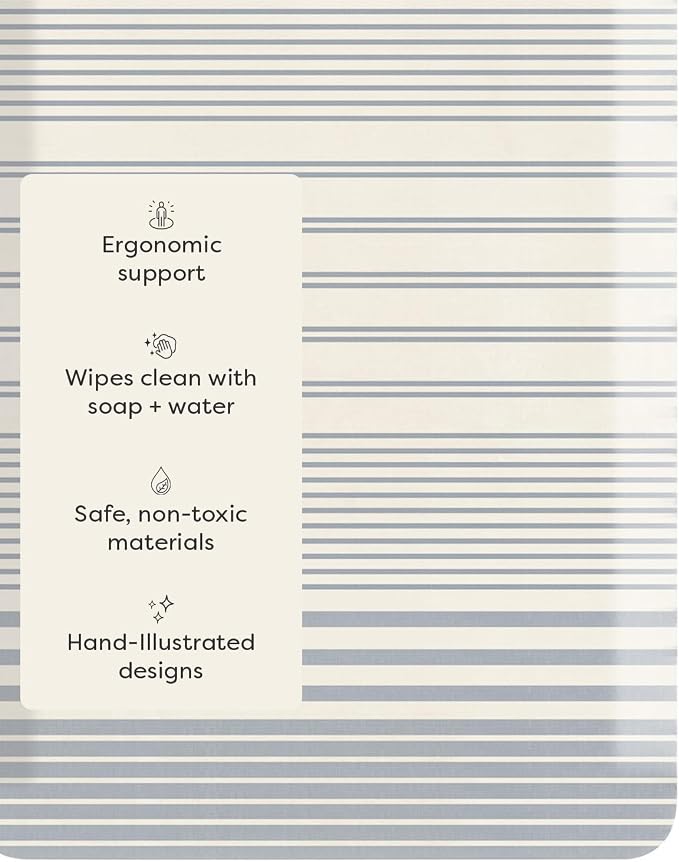 House of Noa Nama Standing Mat – Anti-Fatigue Cushioned Kitchen Mats for Floor | Ergonomic Bounce-Back Foam Kitchen Mats | Anti-Fatigue Mats for Kitchen & Standing | Coastal Nantucket | 22" x 36"
