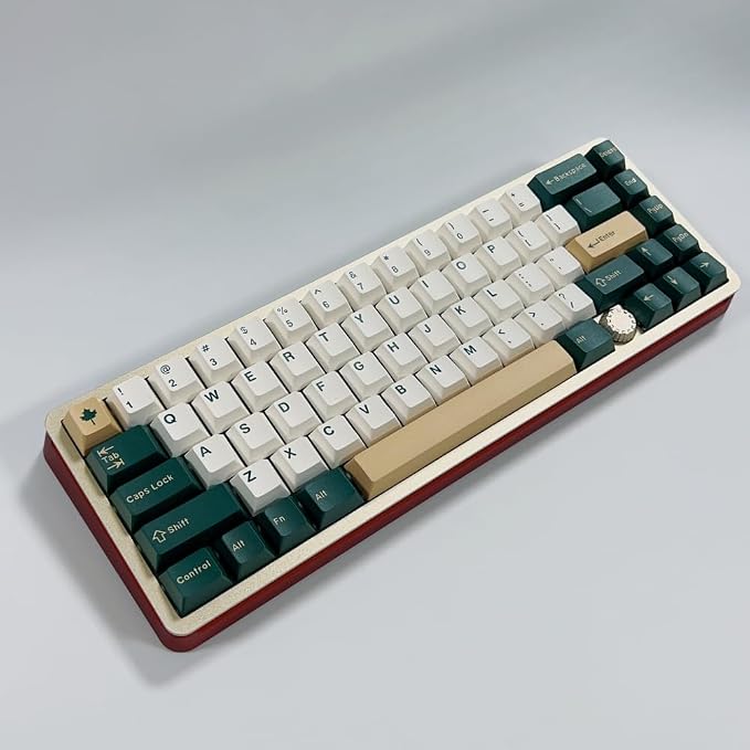 Guffercty kred Cherry Profile PBT Keycaps 156 Key Set, Fade Resistant Custom Keycaps Fit 60%/65%/75%/80%/TKL/100% Mechanical Keyboard (British Racing)