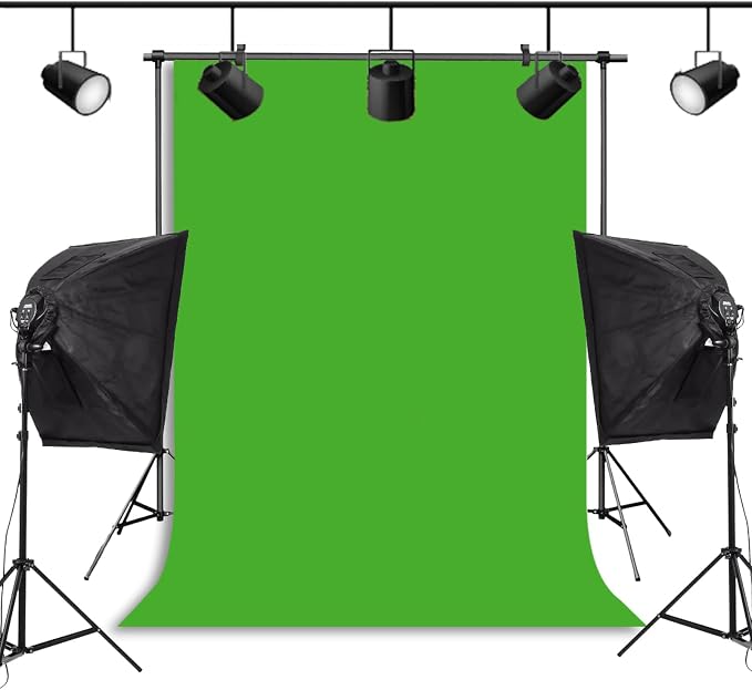 Green Screen Backdrop Chromakey Virtual Green Screen Background Sheet Fabric Wrinkle Resistance Photo Background for Photo Studio Shooting Props 5x7FT