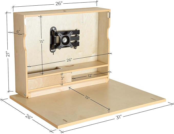 SKEENA Wall-Mounted Desk - Floating Folding Desk with Storage, Space-Saving Design for Home Office (31")