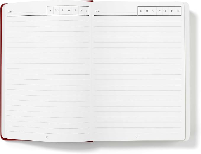 Wykeham's Executive 2026 Undated Daily Journal Planner – Customization Available (Crimson, 8.5"×5.5")