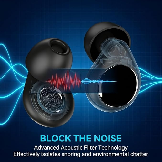Silicone Ear Plugs, 45dB Noise Cancelling, Reusable Black Earplugs for Sleeping | 6 Replacement Tips Included, Noise Reduction for Snoring, Concerts, Airplane & Side Sleepers, Obsidian Black