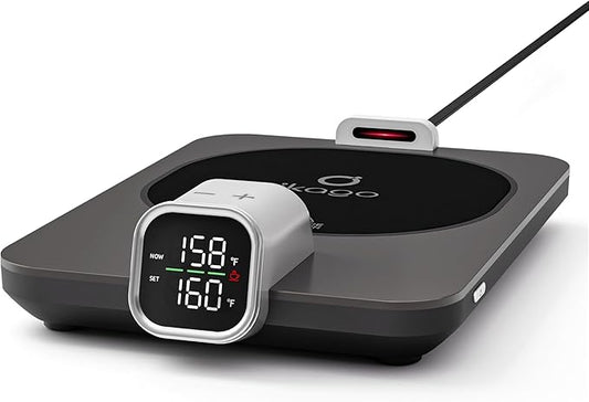 IKAGO Smart Coffee Mug Warmer with Real-Time Temperature Display | 1°F Precision Control, Auto Shut-Off, Cup Detection, Fast Heating Desk Mug Warmer for Office Home
