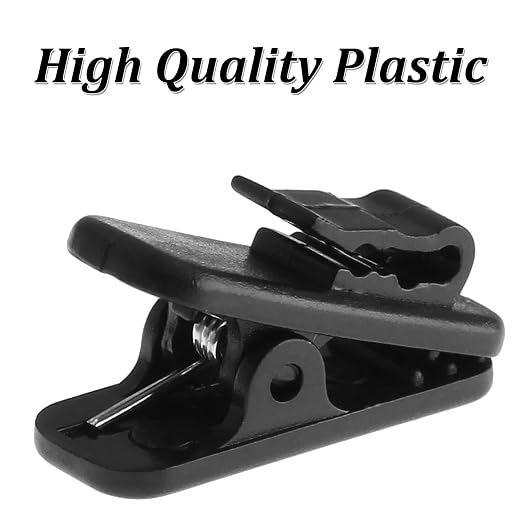Bonsicoky Clips for Earphone Wire, 24 Pack, Black | Headphone Mount Cable Clothing Clip, For Fixing Earphone/Microphone Cord