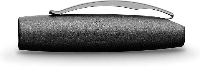 Faber-Castell Essentio Aluminium Black Fountain Pen - Broad Nib with Black Ink - Fine Writing Instruments