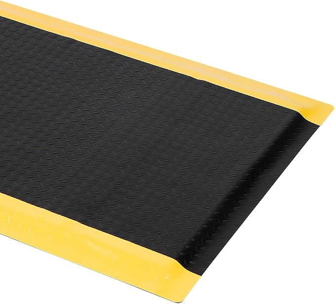 3 x 5 FT Anti Fatigue Mats Industrial 15/16 Inch Thick Soft Sponge Ergonomic Mat Durable Heavy Duty Diamond Plate Work Mat for Standing Non Slip Industrial Grade Floor Mat for Leg & Back Pain | Durable Soft Sponge Ergonomic Mat Heavy Work Mat for Stand...