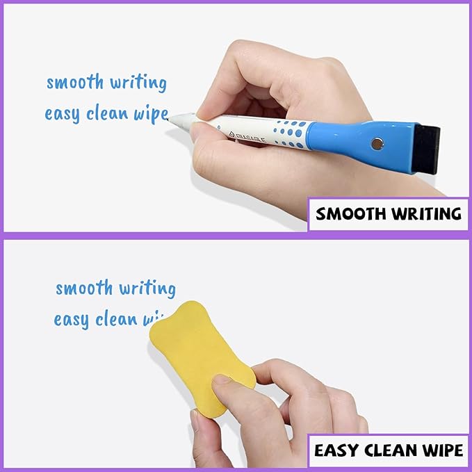 Magnetic Whiteboard for Fridge White Board 12"X8" 4 Pack Magnetic Dry Erase Board with 6 Markers & 1 Eraser Home Kitchen Blank Fridge Magnets Small Whiteboard for Organizer and Planner