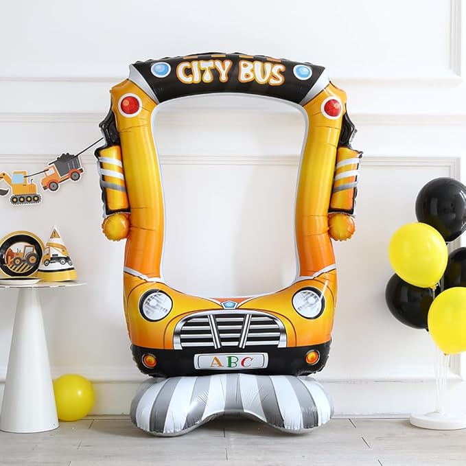 Back To School Balloons Set, Pencil Apples Schoolbag Selfie Standing School Bus Mylar Balloons, Welcome Back Banner, First Day of School Balloon Decorations for Kindergarten Classroom School Supplies
