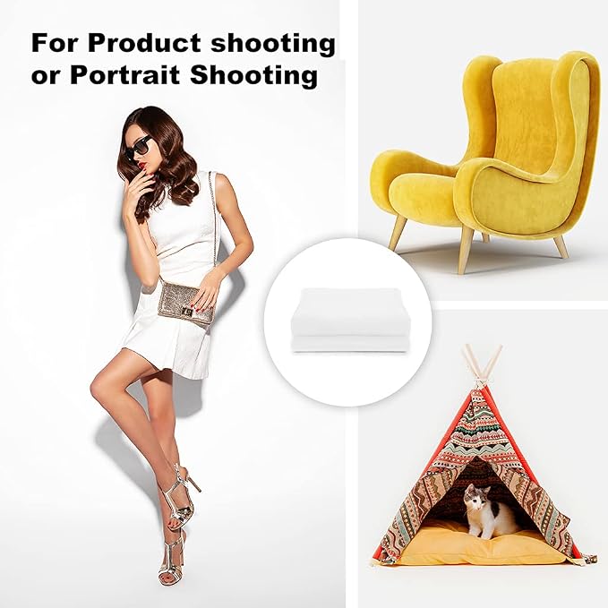 CPLIRIS 10x12ft White Backdrop Photography Photo Shooting Background with Matt Surface for Protrait Photoshoot or Party Decoration