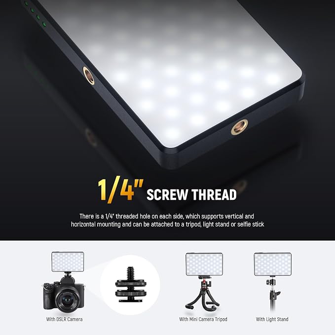 NEEWER Basics LED Selfie & Tattoo Light Compatible with iPhone, Clip on CPL Filter/Tripod Stand/Phone Holder, Fill Lighting Remove Reflection for Art Food Jewelry Photography Video Recording, BL120B