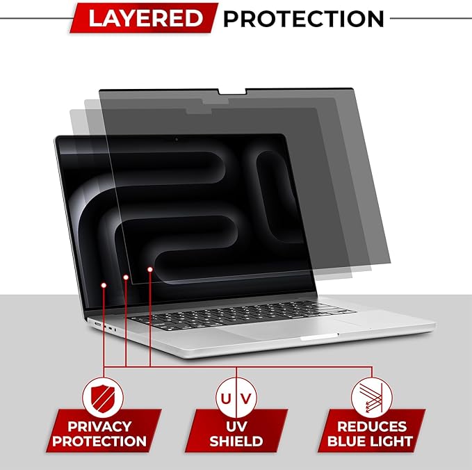 Magnetic Privacy Screen for MacBook Pro 14 Inch (2021-2026, M1-M5, Pro, Max) Patented Removable Laptop Privacy Filter Shield and Protector