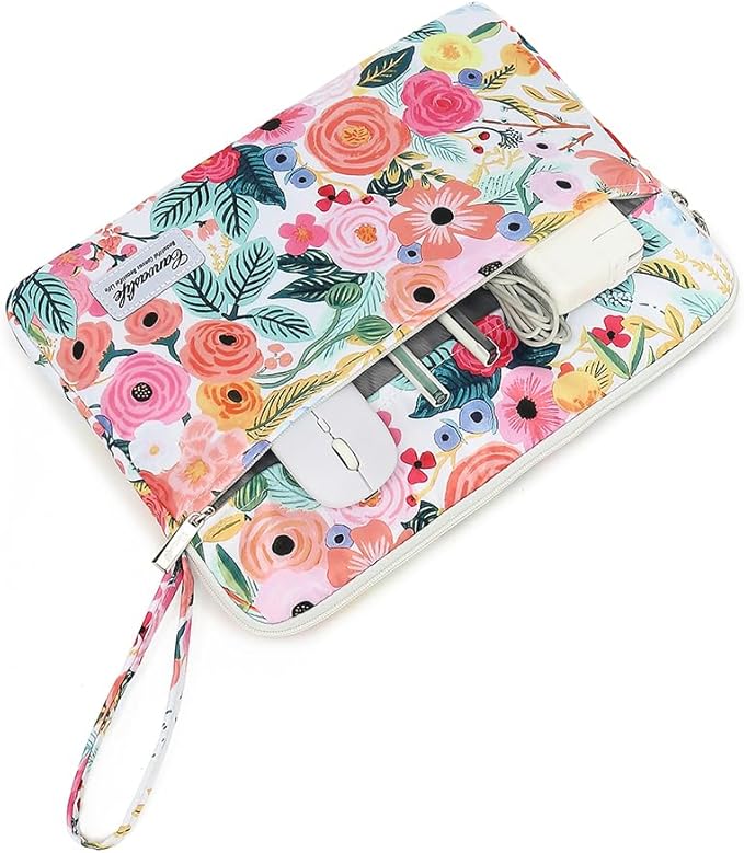 15.6-inch Notebook case, Waterproof and Shockproof Protective Computer case, can be Used to Cover Shopping cart Cases. The Notebook is Compatible with Lenovo, ASUS and HP (New Garden Roses)