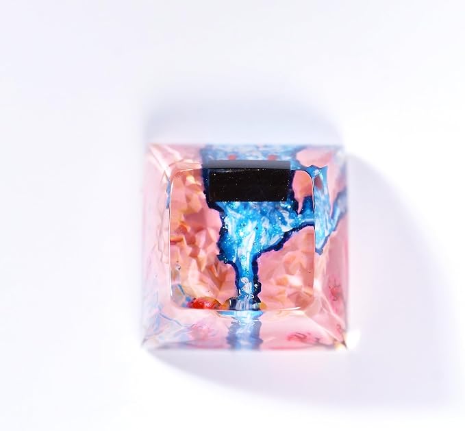 Red Torii Gate Artisan Keycap Spring Sakura - 1U ESC, R1 SA Profile Custom Handmade Resin Cherry MX Switch Key Cap Mechanical Keyboard, Cool Tech Gifts for Men, Dad, Father, Gamer, Japan Lover