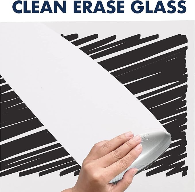 Quartet Whiteboard, Magnetic Dry Erase White Board, Glass 28" x 50" Vertical-Only, Frameless, InvisaMount, White (Q012850IMW)
