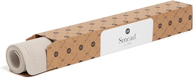 Smead Desk Pad, Vegan Leather Desk Mat with Non-Slip Faux Suede Backing, Perfect Desk Organizer for Office Decor, 23.6” x 13.7” Small, Sandstone (64836)