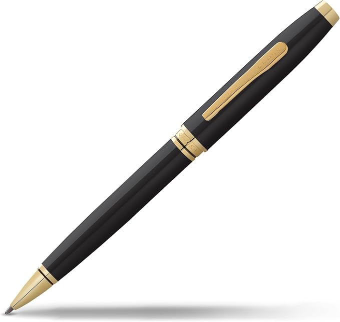 Cross Coventry Black Lacquer with Gold-Tone Ballpoint Pen - Refillable Pen for Smooth Writing - Professional, Elegant Accessory - Black Ink - Long-Lasting Use - Desk Essential - Gift-Ready