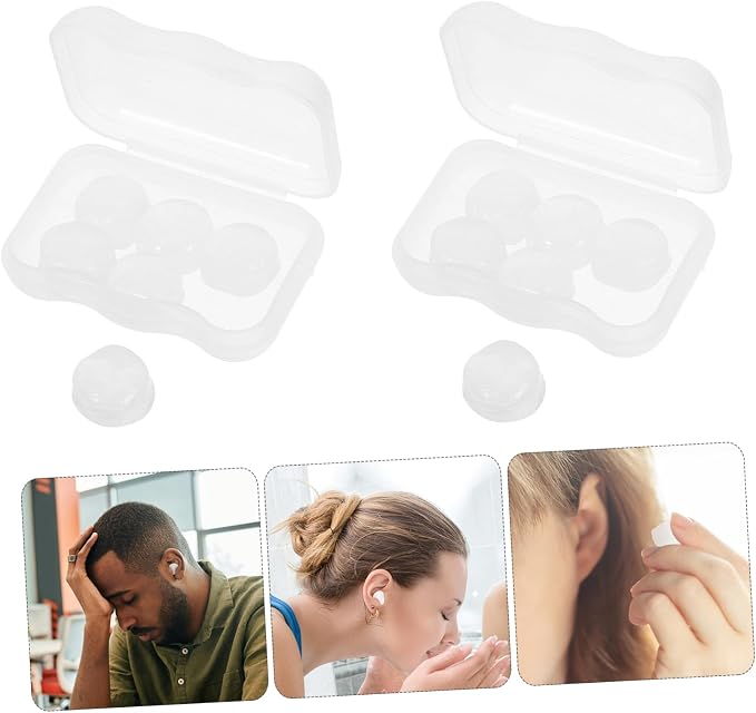 18Pcs Soft Silicone Noise Cancelling for Work Study Travel Comfortable Sound Blocking Ear Protectors Transparent Box