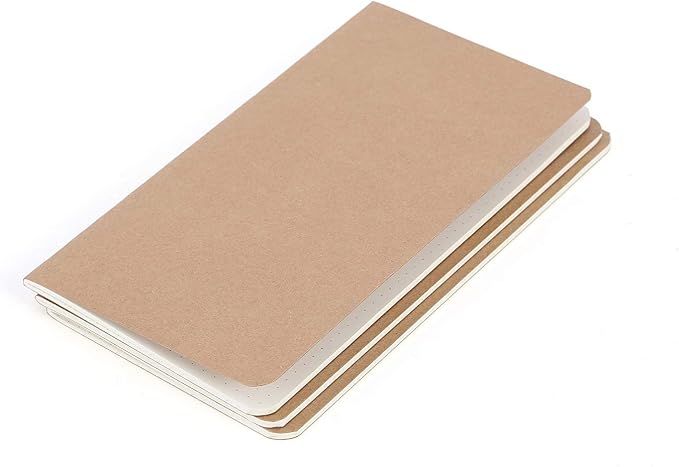 WANDERINGS Dotted Regular Size Travelers Notebook Inserts | 4.25" x 8.25" (11 x 21cm) | 100 GSM Paper | 3 Hand-sewn Booklets/180 Pages | Travelers Notebook Refills for Journals, Diaries, Planners