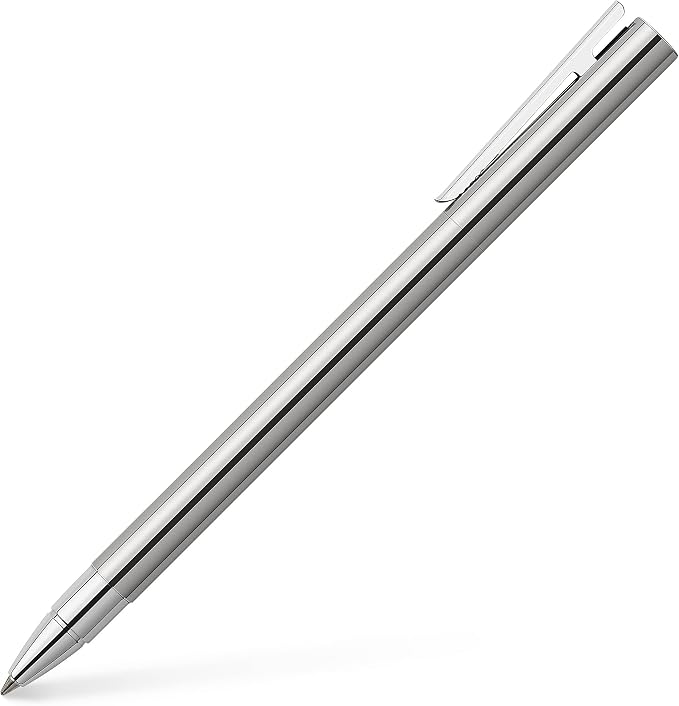 Faber-Castell 342004 NEO Slim Rollerball Pen, Shiny Stainless Steel