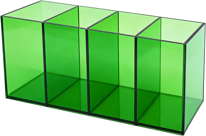 Pen Holder for Desk Neon Acrylic Pencil Holder Cup Makeup Brush Storage Organizer for Vanity, Turquoise Green