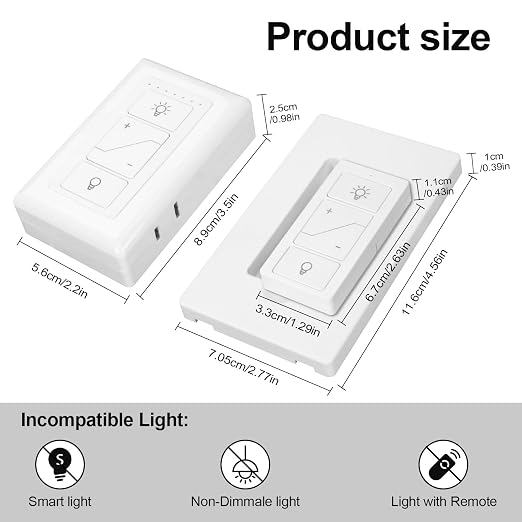 RGBZONE Smart Plug-in Dimmer for Lamps, 2.4GHz Wireless Remote Control Outlet, Dual Outlets Compatible with Alexa, for Dimmable LED CFL Incandescent Halogen Bulbs