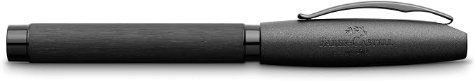 Faber-Castell Essentio Aluminum Black Fountain Pen - Fine Nib with Black Ink - Fine Writing Instruments