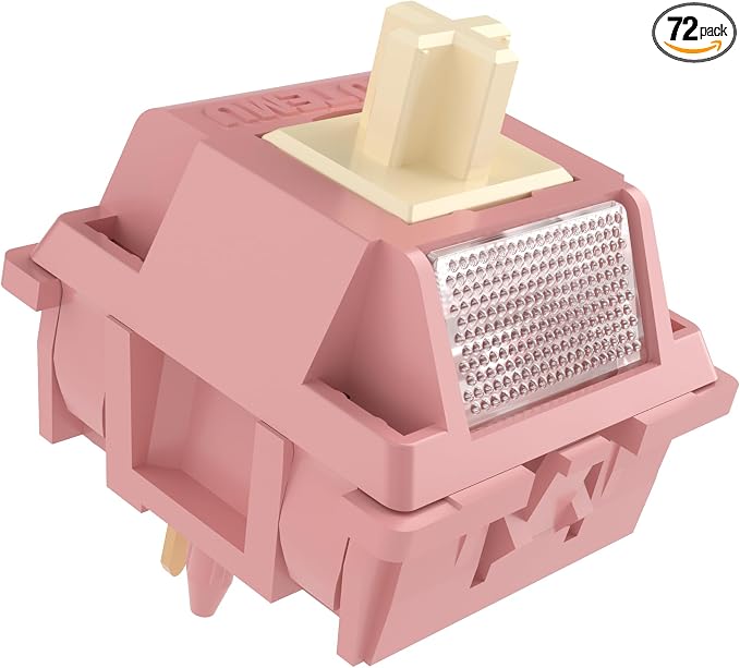 Zjmehty Outemu(Gaote) Red Bean Creamy Keyboard Switches with Diffuser for MX Mechanical Keyboards,Linear Pre-Lubricated Switches (72PCS)