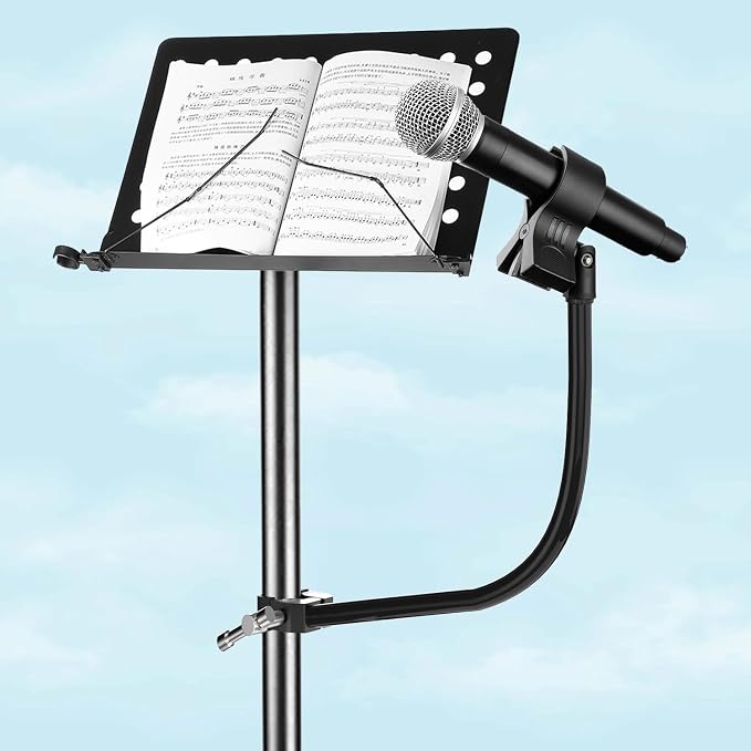 Mippko Gooseneck Microphone Stand,19.69" Flexible Adjustable Arm Super Crab Clamp Mic Clip 3/8"-16 to 5/8"-27 Adapter Mount,Compatible with Shure/Fifine / AT2020 / Pyle/Blue Snowball/Razer