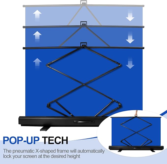 Blue Screen, Collapsible Chromakey Backdrop Retractable Photo Background | 74 x 76in Portable Chroma Key Panel, Wrinkle Resistant, Pull Up, Video Conference, Live Game, Streaming, Photographic Studio