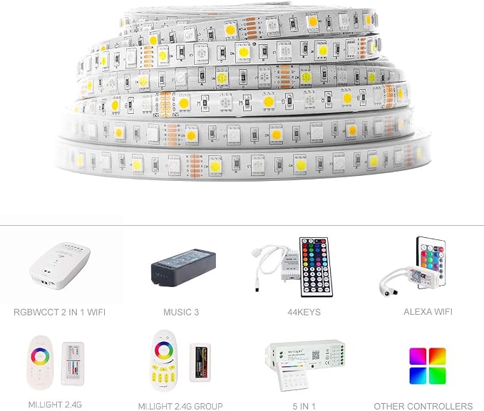 BTF-LIGHTING 5050 RGBW RGB+Warm White(2700K-3000K) 150RGB+150White LED Tape Light 5m 16.4ft 60LED/m Multi-Colored IP67 12mm Width FPCB DC12V for Bedroom Home Decoration(No Adapter or Controller)