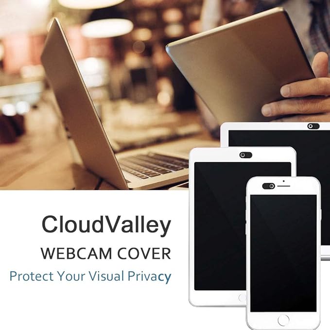 CloudValley Camera Cover Slide, 0.026 Inch Metal Webcam Cover for MacBook Pro, MacBook Air, Laptop, Mac, PC, iPad, iPhone, Ultra-Thin Privacy Covers [Black - 5 Pack]