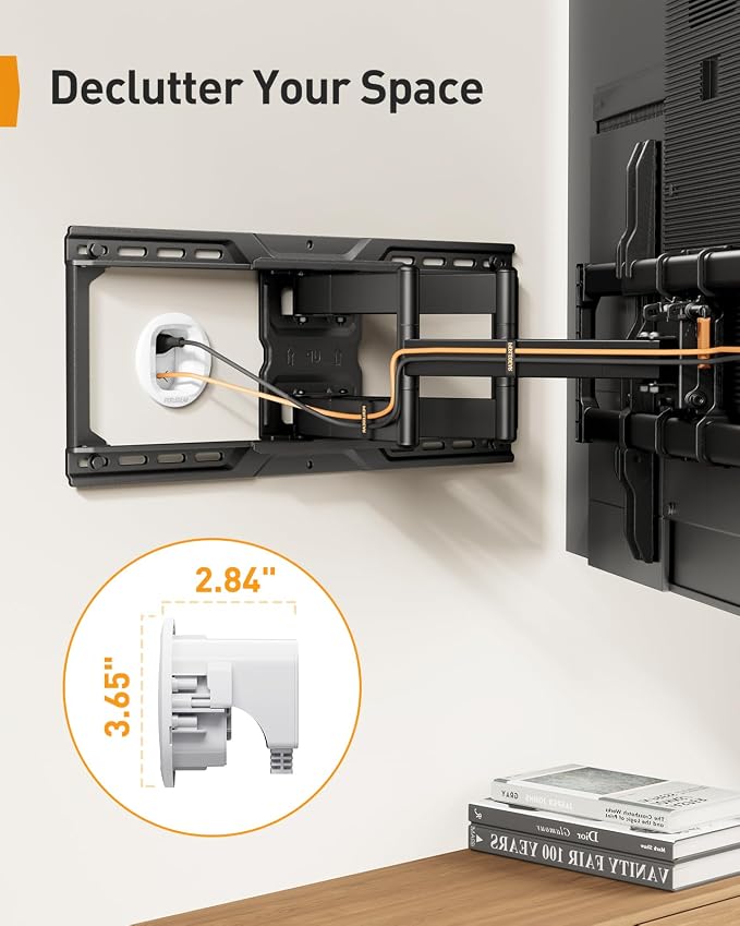 Perlegear in-Wall Cable Management Kit, TV Cord Hider for Wall Mounted TV and Speakers, Power and Low Voltage Wire Management. Includes Drill Template, Dust Bag and Drill Attachment for Easy Install