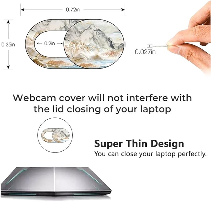 Marble Laptop Camera Cover Slide Cute 8 Pack, Webcam Cover Slide Phone Camera Cover, FadyRaye Ultra-Thin Computer Camera Cover Slide Blocker Fits Cell Phone Laptop, Desktop PC, Tablet