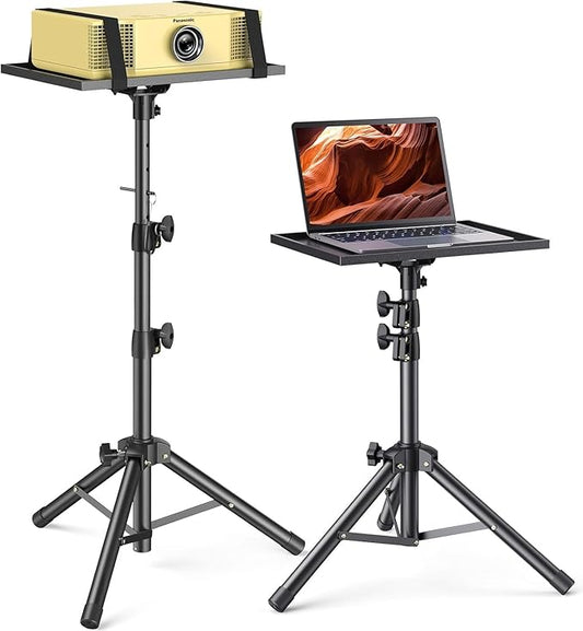 AMADA HOMEFURNISHING Height Adjustable Projector Tripod Stand for 26 to 51 inch, Foldable Laptop Tripod Stand, Portable Outdoor Projector Stand for Laptop, Projector, DJ, or Sheet Music-AMPS02